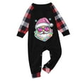 thumbnail image 3 of Odeerbi Christmas Pajamas for Family Holiday Plaid Long Sleeve Family Christmas Pajamas Matching Sets Infant Print Parent-child Suit Two-Piece Sleepwear Xmas Family Matching PJs Set Black, 3 of 5