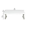 thumbnail image 5 of Benjara Rix 48 Inch Coffee Table, 1 Drawer, X Shaped Steel Legs, White Wood Top, 5 of 5