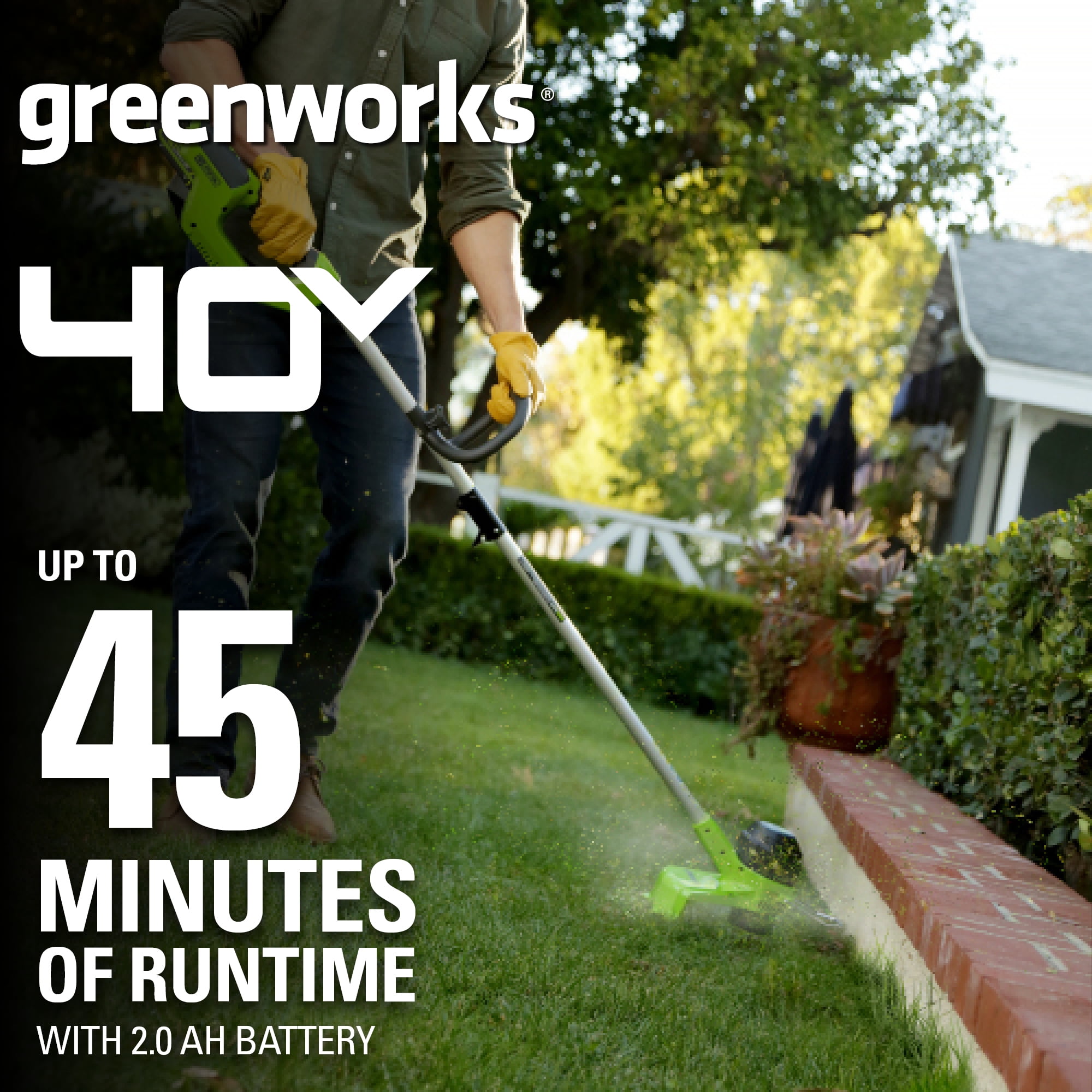 Greenworks 40V 12" String Trimmer with 2.0 Ah Battery & Charger 2101602