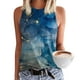 thumbnail image 2 of Prolriy Tops de verano para mujer 2024 Camisetas sin mangas para mujer Camisetas de verano Sin mangas Casual Suelto Estampado Túnica Blusas Camiseta sin mangas para mujer Tops de mujer Azul L, 2 of 4
