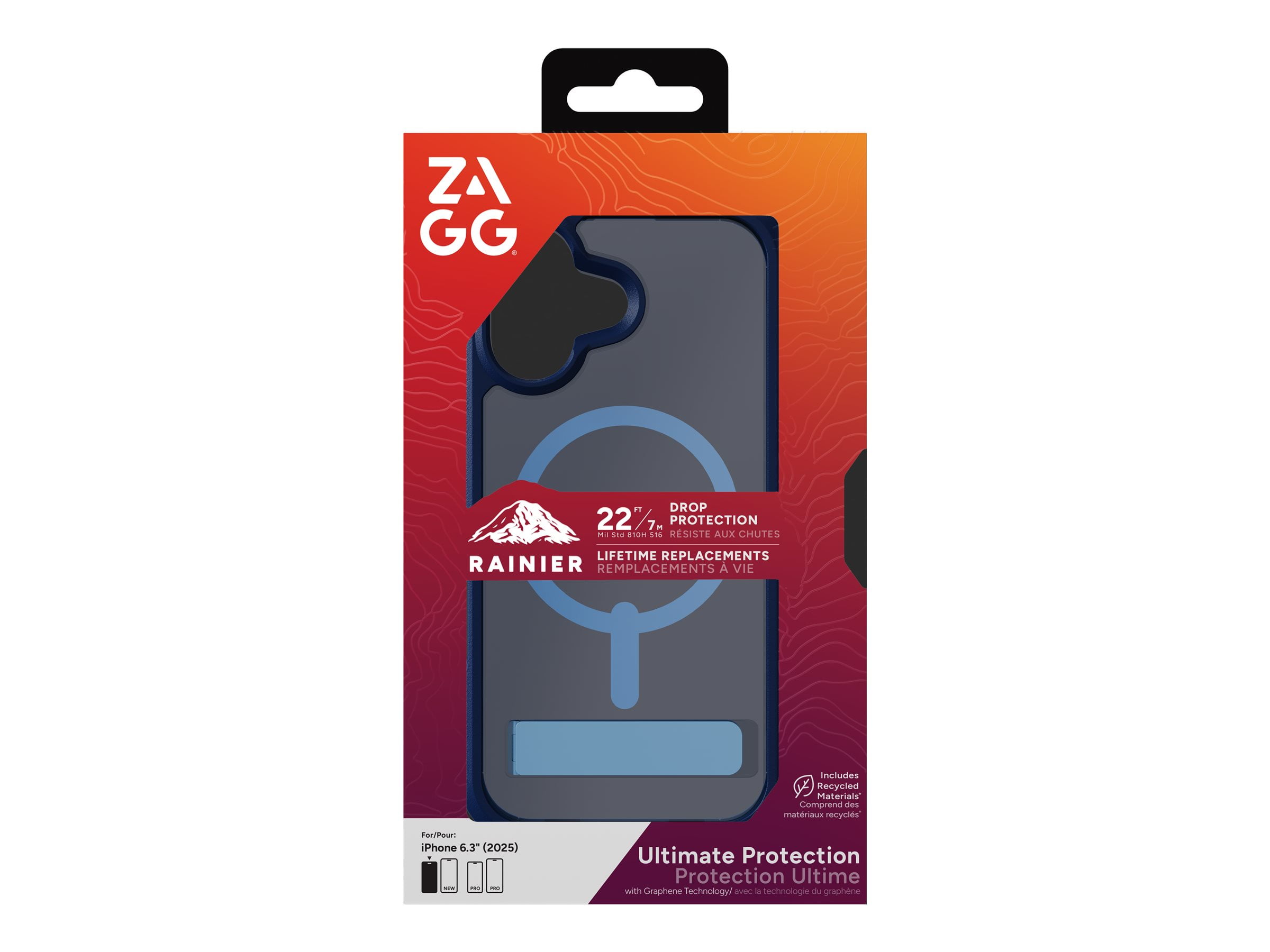 ZAGG Rainier Snap - Back cover for cell phone - rugged - MagSafe compatibility - cobalt horizon - for Apple iPhone 17