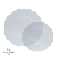thumbnail image 1 of Scalloped Clear • Gold Plastic Plates | 10 Pack 8", 1 of 1