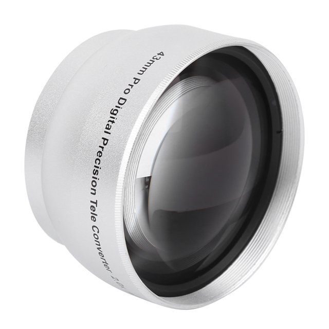 Lente adicional de aumento negro de aleación de aluminio 2X de 43 mm para todas las lentes de cámara con un diámetro de apertura de 58 mm ANGGREK Otros