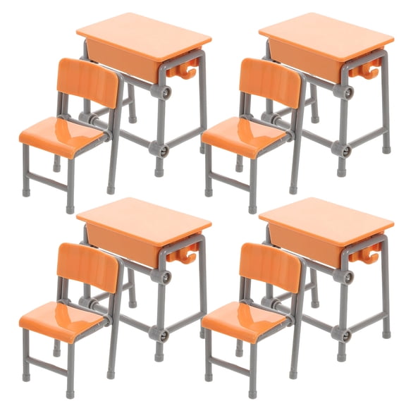 MUSEYA 4 Sets Miniature Chairs Plastic Miniature Design for Collectors