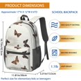 thumbnail image 3 of Beige Leaf Butterfly Pattern 17" Waterproof Oxford School Backpacks for Teens, S-Shape Padded Straps, for School, Travel, Hiking, Camping, 3 of 5