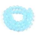 thumbnail image 3 of Imitation Jade Glass Beads Strands Faceted Bicone Light Sky Blue 6x5.5mm Hole: 1.2mm 45~47pcs/strand 9.65~9.84 inch(24.5~25cm), 3 of 3