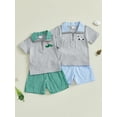 thumbnail image 3 of BemeyourBBs Toddler Boys Summer Outfits Golf Embroidery T-Shirts Shorts Set, 3 of 9