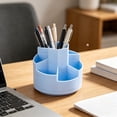 thumbnail image 3 of Rotating Pen Holder Desktop Organizer Storage Box With Note Tray Makeup Brush Holder For Office Desk Organization, 3 of 6