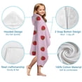 thumbnail image 7 of Red Strawberry Plants Fruit Pink Pattern Hooded Bath Towel，50"x30" for Ages 3 To 12 Kids, Quick Dry Lightweight Soft Microfiber Hood Beach Towel Cover Up for Kids, 7 of 7