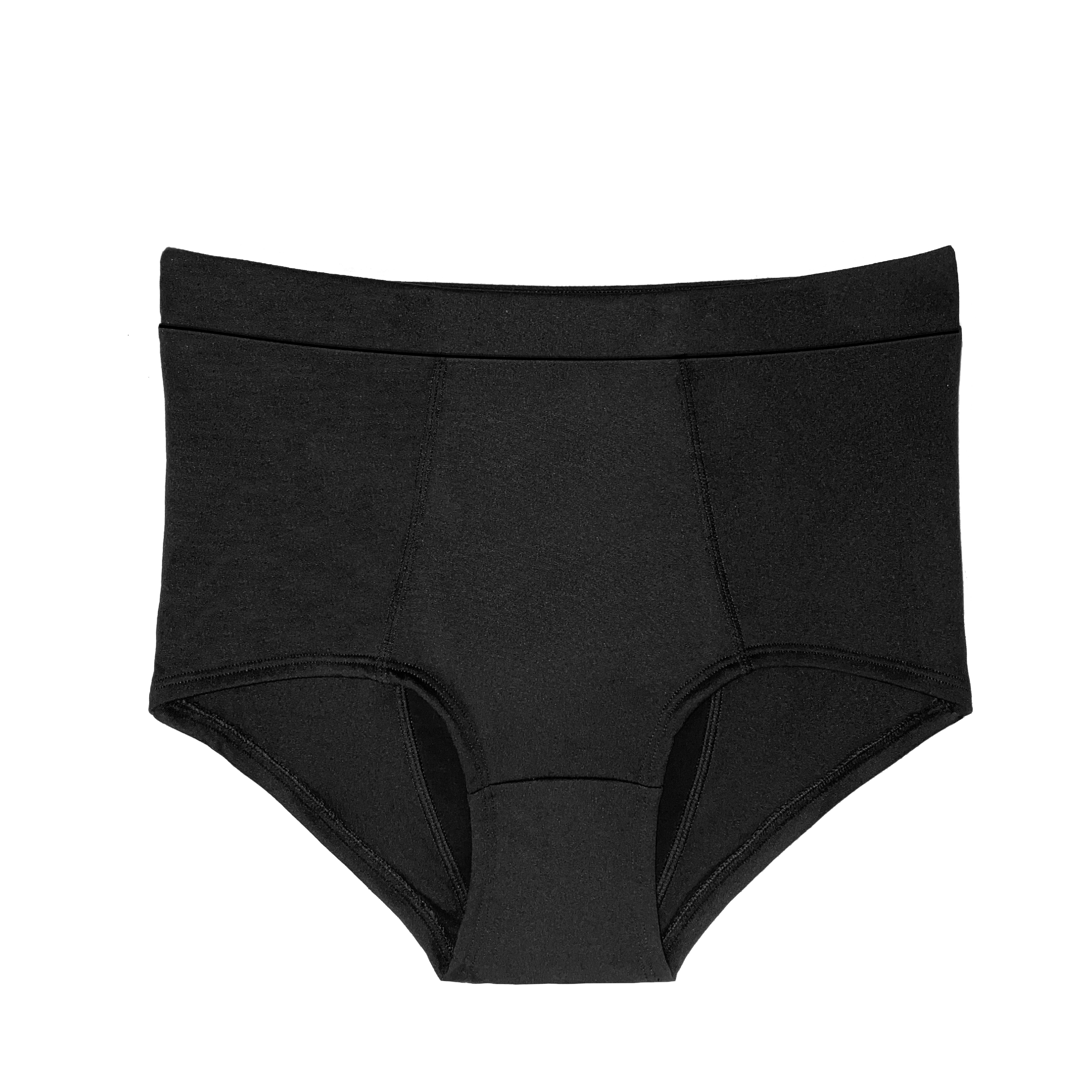 The Period Company. Microfiber Boyshort, Period Underwear for Medium Flows, Black