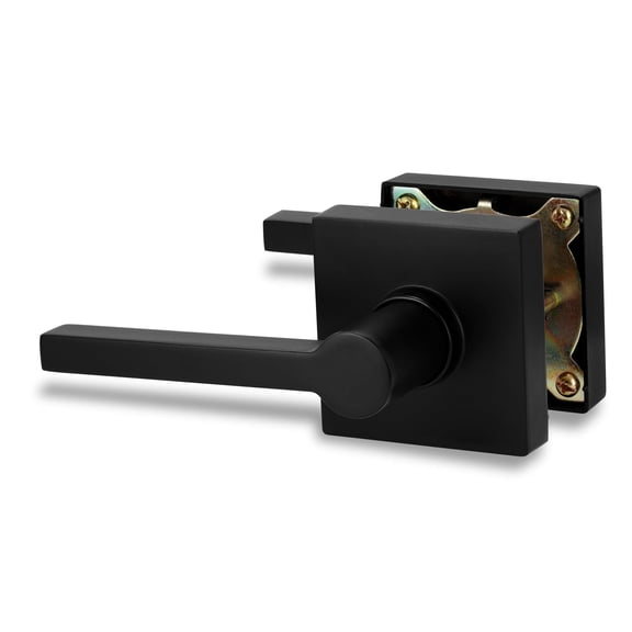 Square Interior Privacy Door Lock in Matte Black