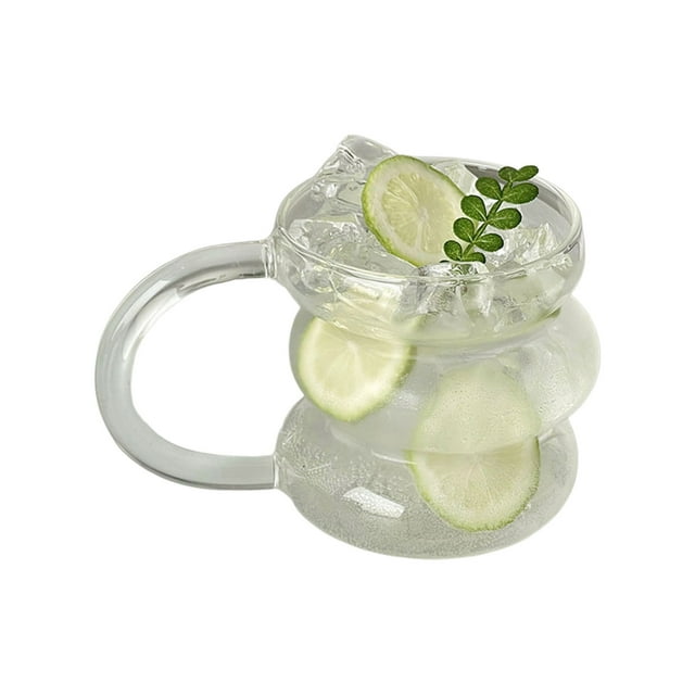 BotaniNest Alien Cup Iced Coffee Cup Transparent Glassware Milk Cup Juice Beverage Cup Cocktail Cup 430ml