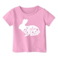 thumbnail image 4 of Chemises pour Tout-Petits Mode Décontractée Imprimé Col Rond Manches Courtes T-Shirt Filles Hauts Rose 8 Ans-9 Ans, 4 of 4