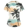 thumbnail image 4 of SAATLERI Scrub Tops for Women Print Hawaiian Scrubs Short Sleeve V Neck Floral Printed Comfy Medical Nurse Shirts Workwear with Pockets, 4 of 4
