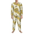 thumbnail image 3 of Naloa Cartoon Honey Pot Bee Sunflower Men’s Pajamas Set - Long Sleeve Button Down Sleep Shirt and Pajama Bottoms Sleepwear Set-XX-Large, 3 of 7