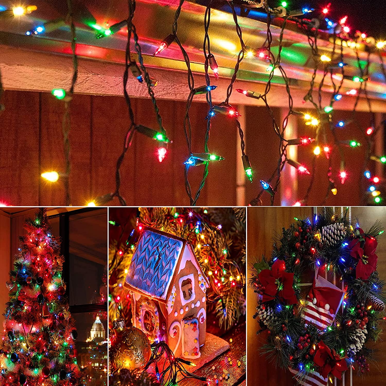 Battery Operated Christmas Lights 50 LED Mini Multicolor String Lights ...