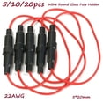 thumbnail image 5 of Bgsha Inline Round Glass AGC Fuse Holder Splash Proof Screw Type 5x20mm for 22AWG, 5 of 5