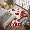 thumbnail image 3 of Valentine's Day Washable Area Rug&nbsp;3 ft Romantic Red Hat Gnome Red Plaid Dots Love Heart Linen Texture Soft Round&nbsp;Rugs for Living Room, Non Slip Carpet for Bedroom&nbsp;Entryway Dining Room, 3 of 9