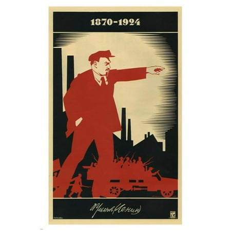 Lenin Vintage Propaganda Poster Strakhov-Braslavskii Soviet Union 1924 (Best Soviet Propaganda Posters)