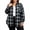 Black, variant on Miqool Womens Plus Size Plaid Shirt Jackets Collared Button Down Casual Fall Trendy Loose Fit Long Sleeve Cardigans with Pocket