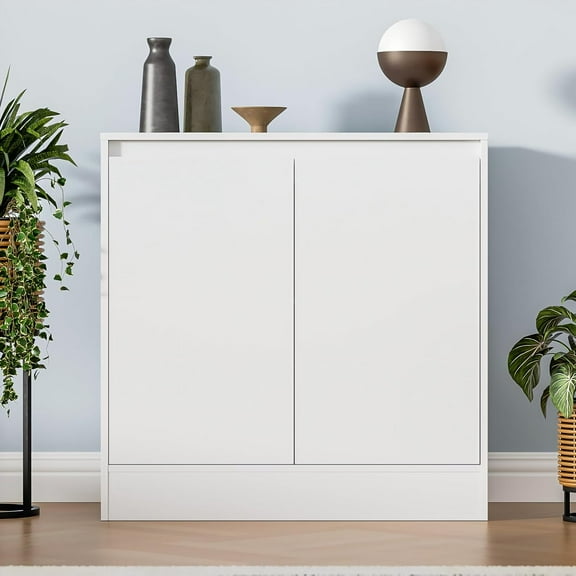 Buffet Cabinet with 2 Doors, Coffee Bar Cabinet with Adjustable Shelf, Modern Kitchen Buffet Sideboard with Storage for Living Room, Kitchen, White