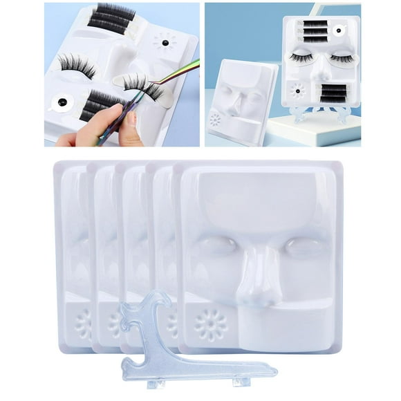 Kit de extensión de pestañas perfecl Herramientas autoadhesivas bandeja 5 piezas blanca