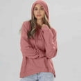 thumbnail image 4 of QUINDOS Womens Hoodies Tunic Sweatshirts Women Casual Long Sleeve Crew Neck Plain Pullover Tops, 4 of 6