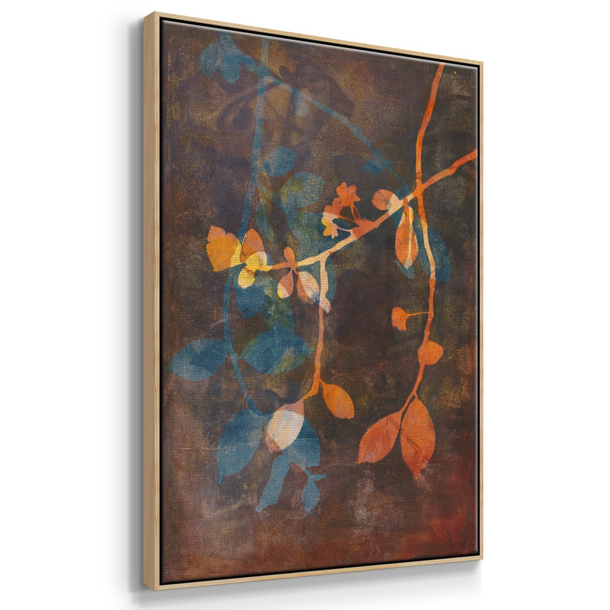 Branching Out V Framed Premium Gallery Wrapped Canvas - Ready to Hang - 17 x 25 - Natural Wood Floating Frame