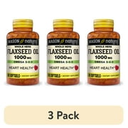 (3 pack) Mason Natural Flax Seed Oil 100 Softgels - Omega 3-6-9, Healthy Heart and Immune System