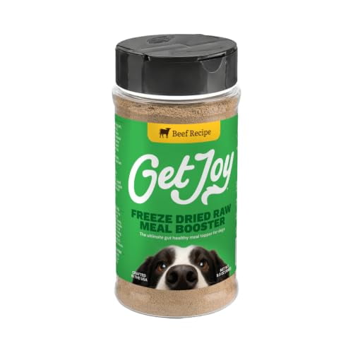 Get Joy Freeze Dried Raw Booster for Dogs, Beef Recipe, 6oz | Dog Food Topper for Picky Eaters, High Protein Meal Mixer with 100% USDA-Sourced Beef, Gut Health Support