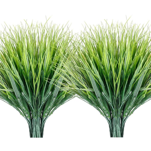 Césped artificial, 16 paquetes, resistente a los rayos UV, para exteriores, interior, césped artificial, sin decoloración, arbustos de plástico sintético, para jardín, porche, ventana,