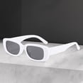 thumbnail image 2 of Rectangle Sunglasses Men Retro Style Sunglasses Eyewear Portable Lightweight Chunky Sunglasses Sun Glasses for Backpacking Stage Performance White, 2 of 8