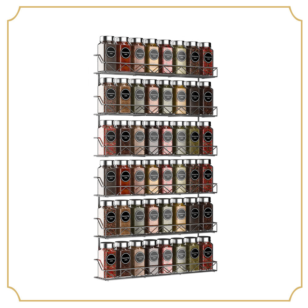 Auledio 2 Pack 3 Tier Spice Storage Rack Wall-Mount Spice Jars Storage ...