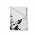 thumbnail image 2 of Vintage Woman Soft Flannel Fleece Throw Blanket, Retro Female Lady Holding an Old Fashion Blouse Doing Laundry Image, Cozy Plush for Indoor and Outdoor Use, 50" x 70", Black and White, by Ambesonne, 2 of 6