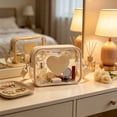 thumbnail image 5 of SLYNSHome Transparent Crossbody Bag,Heart Decor PVC Adjustable Strap Fashion Shoulder Purse,Gold Lightweight Clear Mini Handbag For Daily Outdoor Use, 5 of 6
