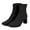 Black, variant on Deago Women's Ankle Boots Square Toe Back Zipper Chunky Block Heel Mid Calf High Heeled Short Booties