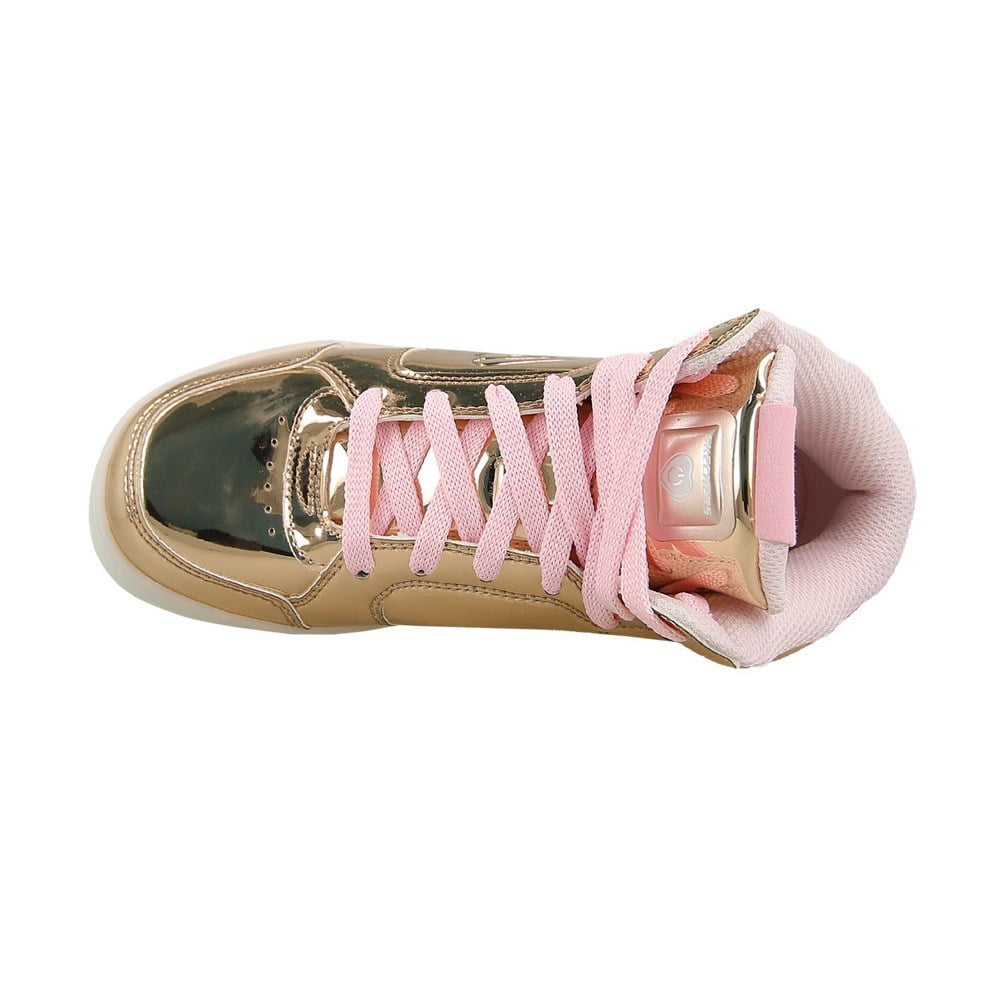 skechers light up shoes rose gold