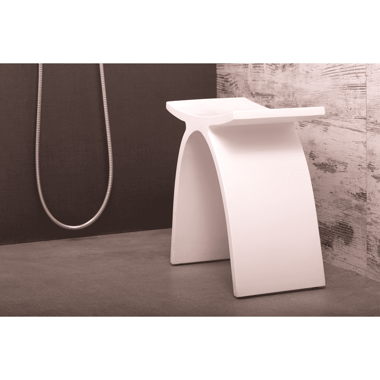 DAX Solid Surface Bathroom Stool Standfree Matte White Finish