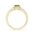 thumbnail image 2 of ANGARA Natural Emerald and Diamond Split Shank Ring in 14K Yellow Gold for Women (Size-6x4mm) | May Birthstone, Birthday, Anniversary, Jewelry Gift for Women | Natural Emerald Ring, 2 of 10