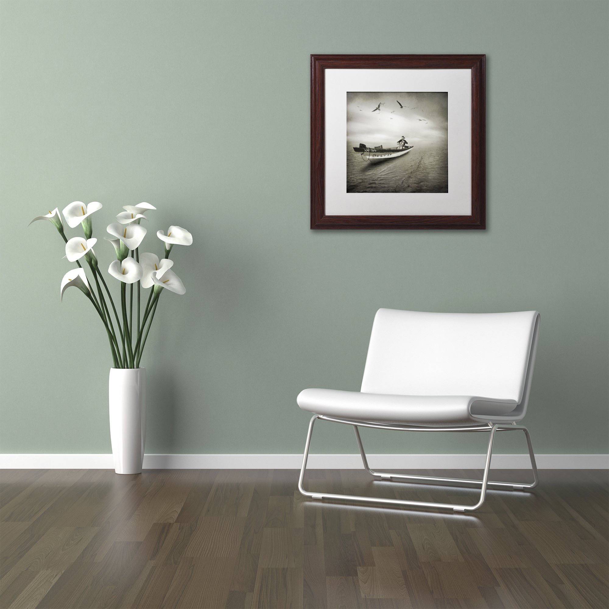 Trademark Fine Art "Cello Sophia" Canvas Art by Moises Levy White Matte, Wood Frame