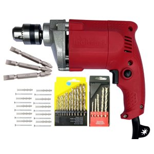 Neuf 10mm Perceuse avec vis 10+10 Gitti 13pc Le sien 5pc | Maçonnerie 3pc, Ph2 Un peu 65mm Puissance & Kit d'outils à main 100% Enroulement en cuivre, Accessoires, Perceuse haute qualité