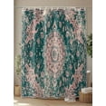 thumbnail image 4 of Turquoise Boho Extra Long Shower Curtain Set, Waterproof Shower Curtains for Bathroom, Vintage Modern Geometric Abstract Washable Fabric Cloth Bath Curtain for Bathtub with Hooks 72x96 Inches, 4 of 6