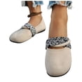 thumbnail image 6 of Miluxas Flats for Women Mary Jane Square Toe Ballet Flat Shoes Ankle Strap Dressy Comfortable Slip on formal Dress Flat Shoes Beige 8.5(41), 6 of 9