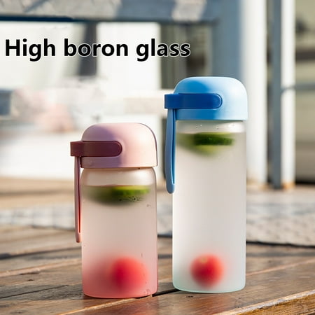 

Taize 320ml/420ml DILLER Glass Water Bottle Smooth Cup Rim High Borosilicate Glass Gradient Frosted Glass Water Cup for Outdoor