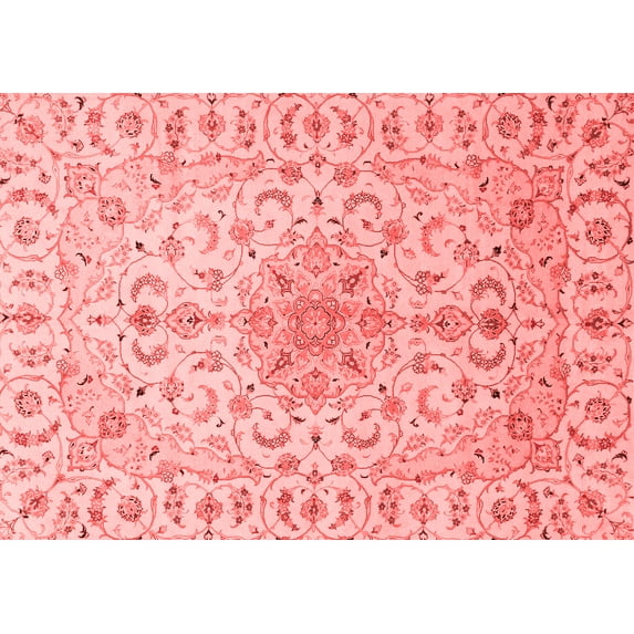 Ahgly Company Indoor Rectangle Medallion Red Traditional Area Rugs, 8' x 10'