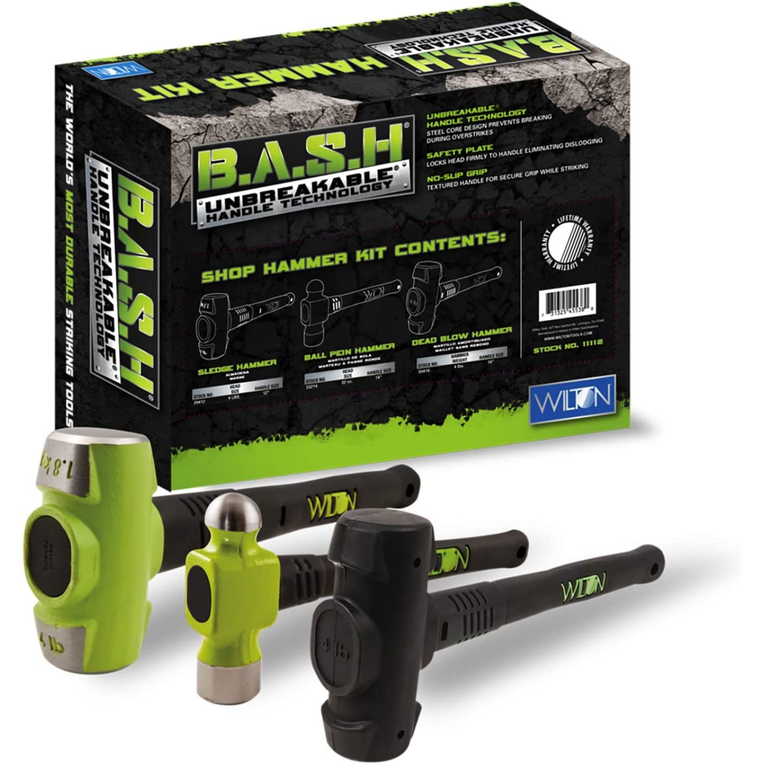 Wilton B.A.S.H Shop Hammer Kit (11112), UNBREAKABLE HANDLE TECHNOLOGY
