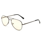 Kids Teens Blue Light Blocking Glasses - Anti Eyestrain - Computer Video Gaming Eyeglasses for Boys & Girls - Stylish Aviator Metal Frame with Spring Hinge Gaming Glasses