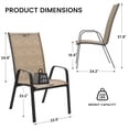 thumbnail image 6 of NAPWANT Patio Dining Chairs, Set of 4 Stackable Outdoor Chairs, All-Weather Space Saving Design, Beige, 6 of 10