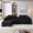 Black, variant on Vanress 150" Modular Sectional Sofa Couch for Living Room, Corduroy Boneless Sofas, Oversized Modern Cloud Couch, U Shape Couches Deep Seat with USB Ports and Cup Holders, Black