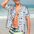 thumbnail image 3 of Haiem Swimming Shark Printed Hawaiian Shirt for Men - Men’s Casual Beach Summer Shirts - Stretch Fabric with Modern Fit-3X-Large, 3 of 7